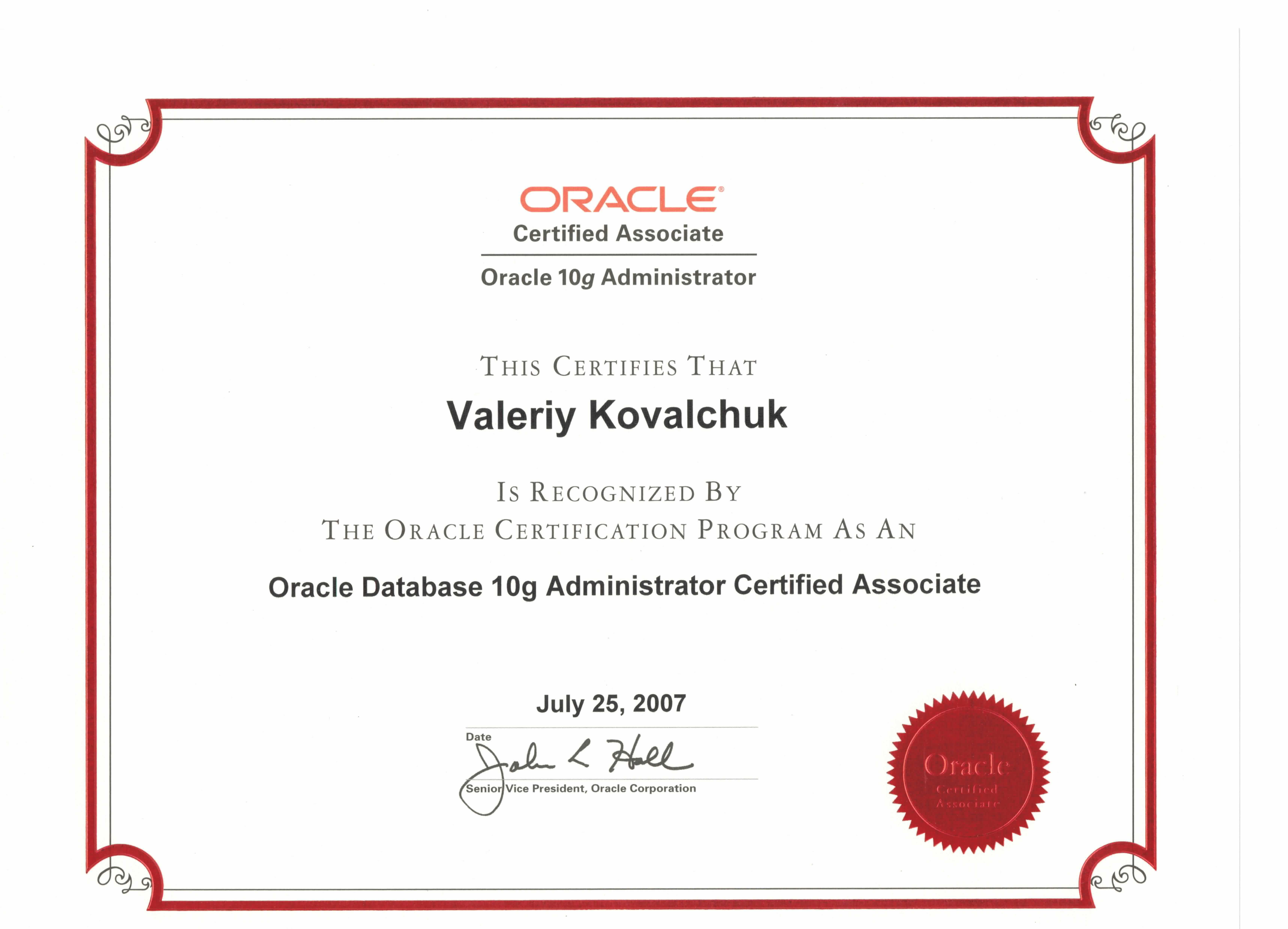 Oracle OCPA Kovalchuk 2007